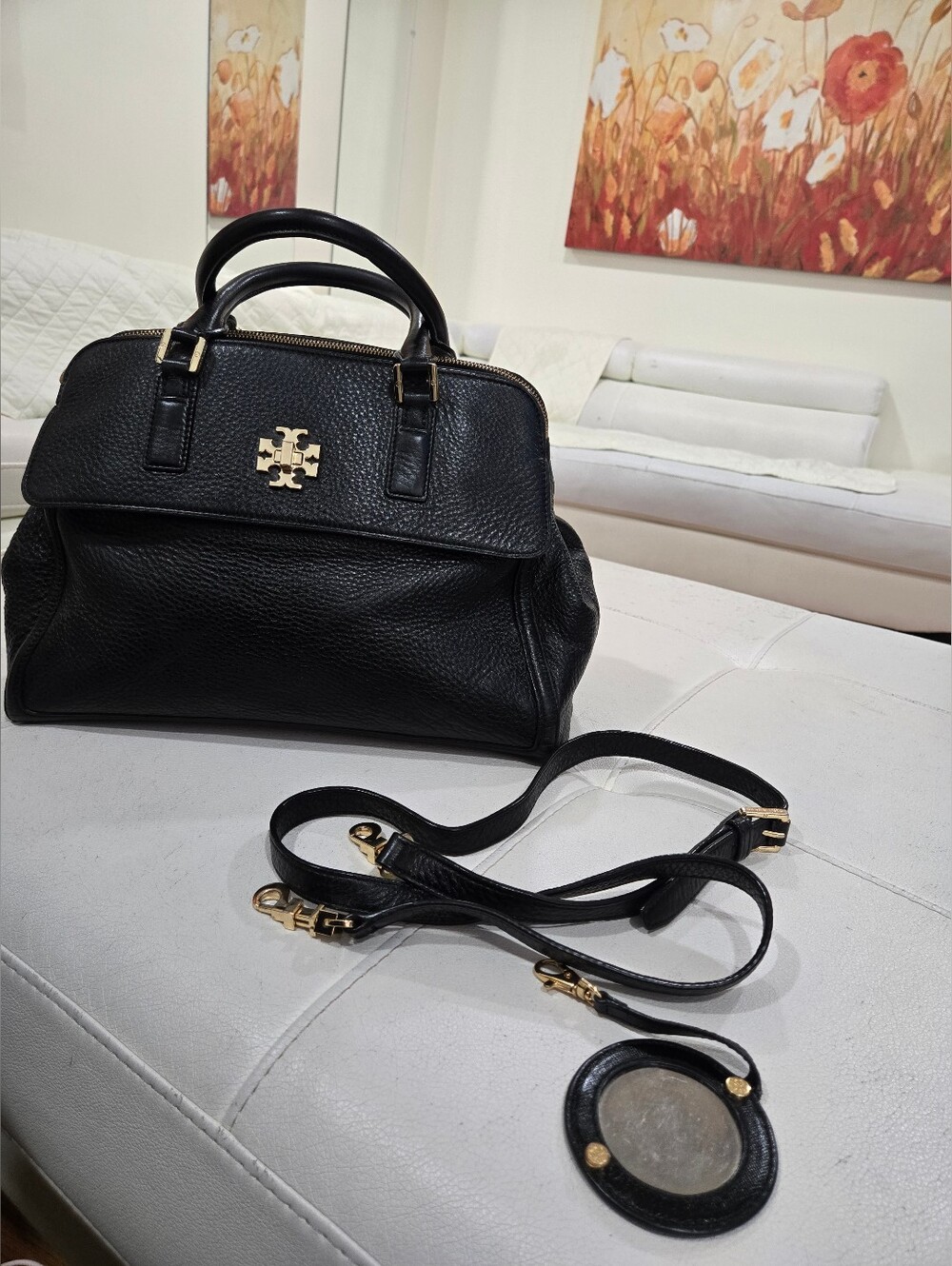 Tory Burch Double Zip Dome Satchel with Gold Hardware - Picture 2 of 16